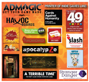 Games Ad Magic has printed