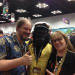 Shari with Jeff Siadek Gorilla Games and James Ernest both super famous game designers