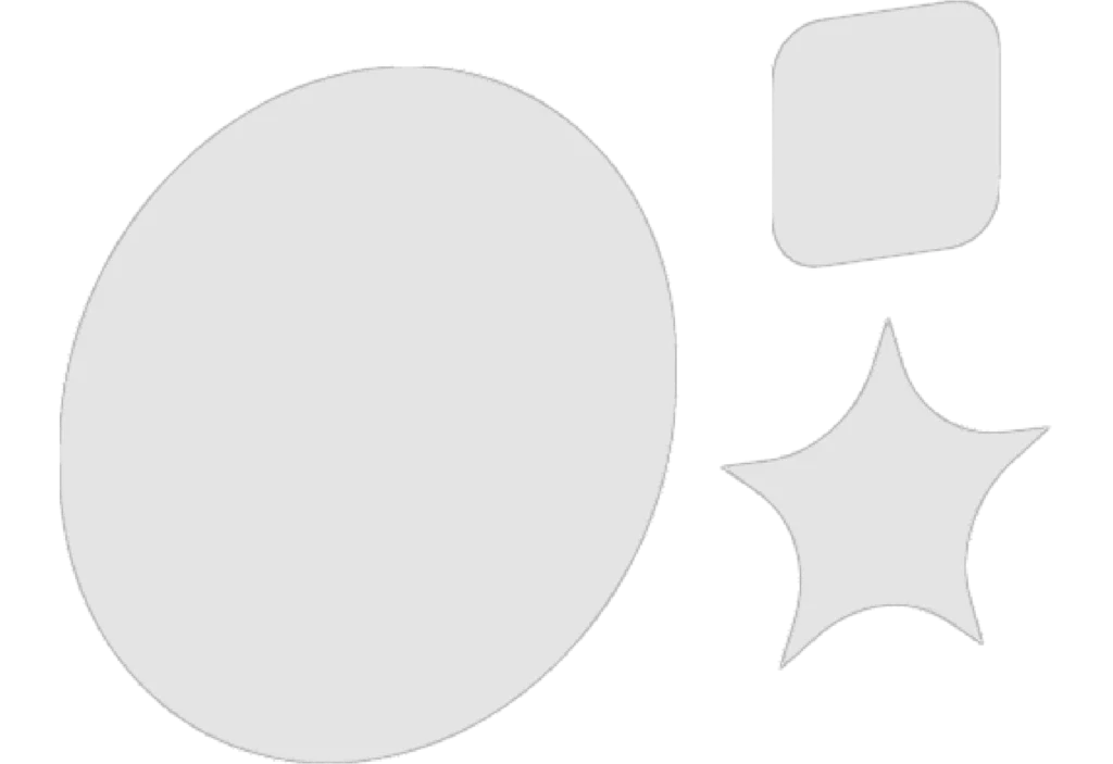 A circle to the left, to the right a small rectangle with a star underneath.