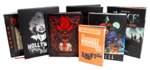 A spread of books manufactured by Ad Magic