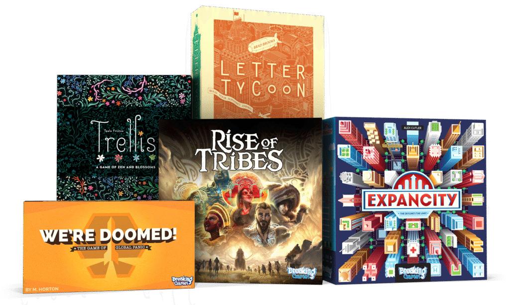 A stack of games manufactured by Ad Magic