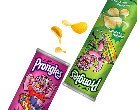 Two cans of prongles, a parody of Pringles by Cards Against Humanity: manufactured by Ad Magic